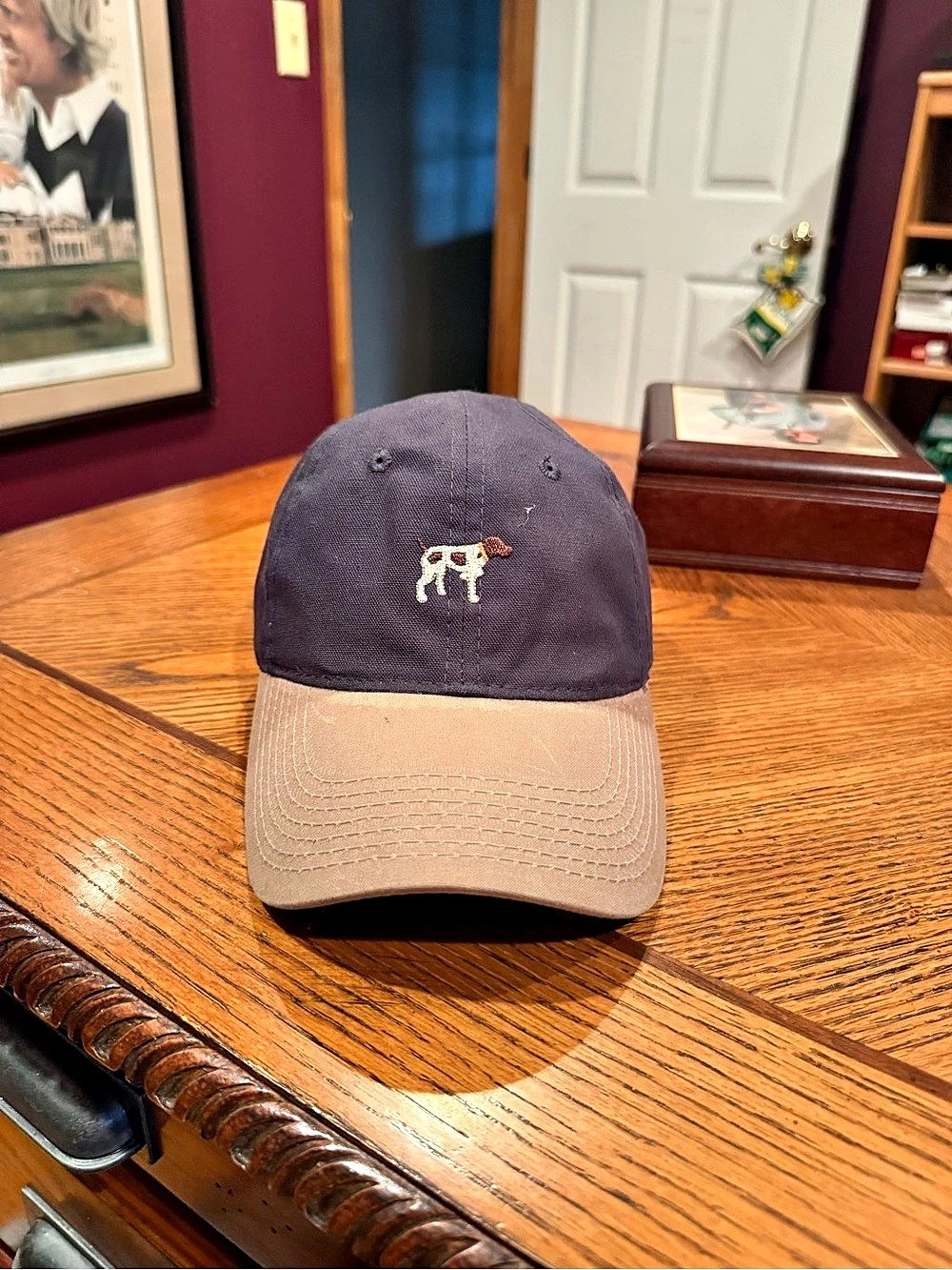 Southern Point Co. Pointer Logo Baseball Hat. Purple & Brown